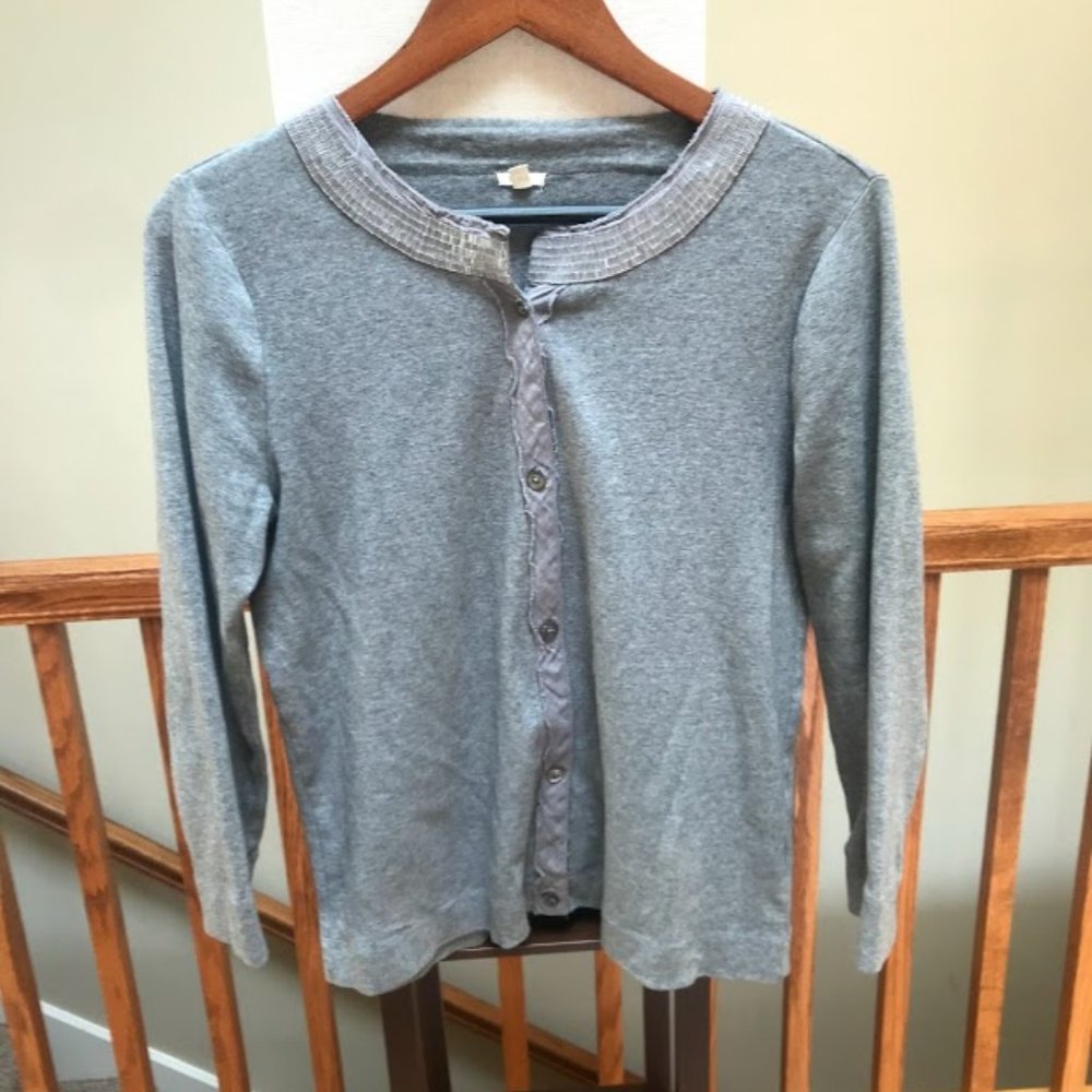J Crew grey cardigan size large